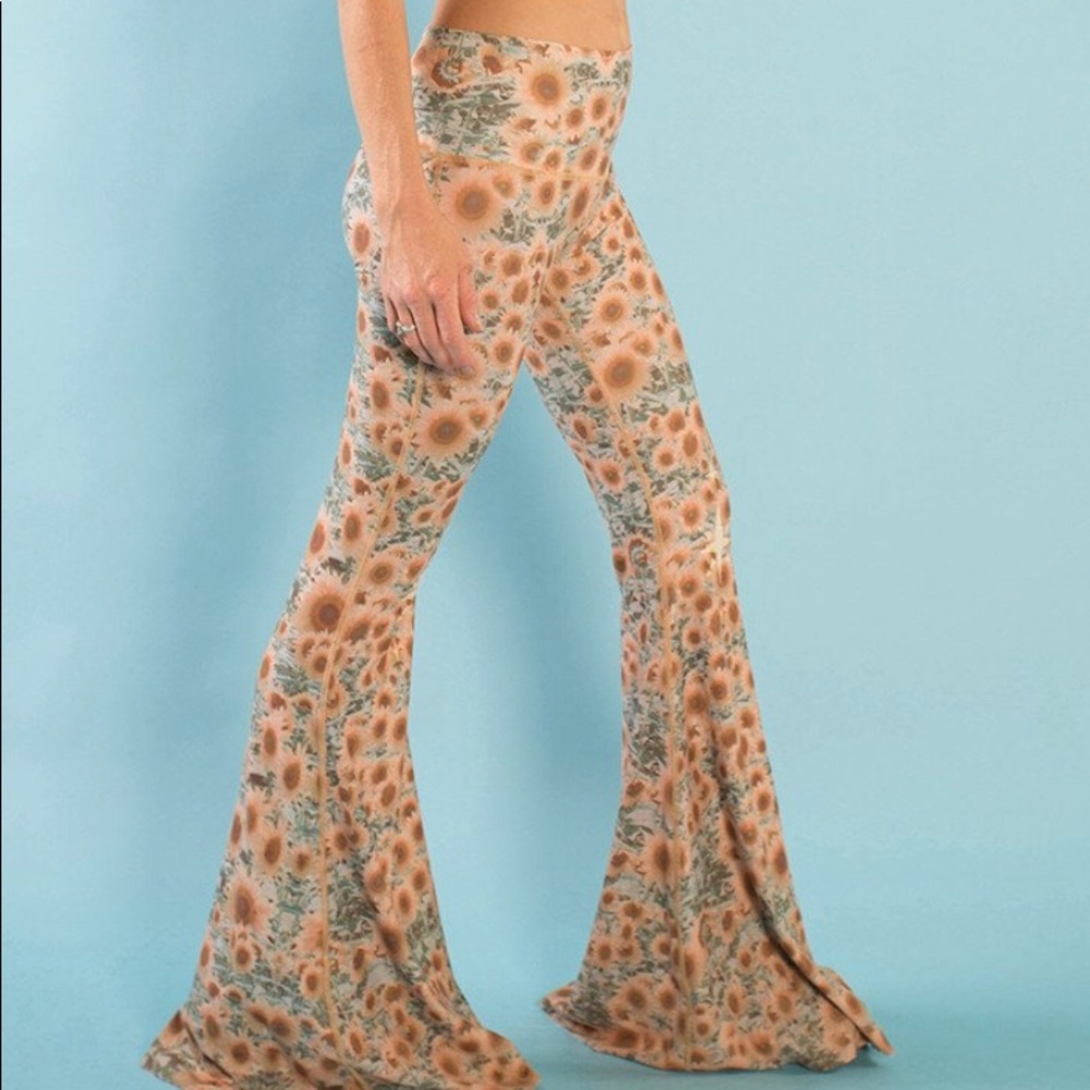 Teeki Sun Flower Bell Bottoms